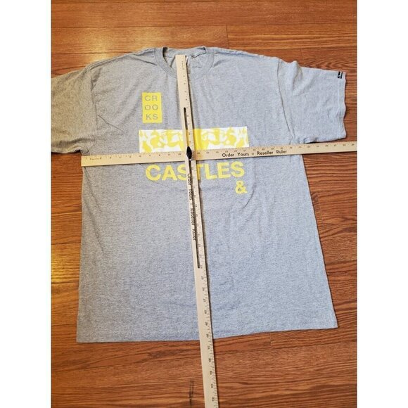 Crooks and Castles Tshirt Men's Size XL Short Sleeve Gray Yellow Streetwear NWOT - Picture 7 of 8